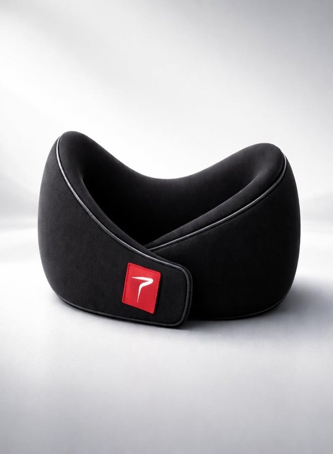 Trajectory Travel Neck Pillow Memory Foam for Sleeping in Airplane Flight, Cab, Car, Train, Bus for Men and Women Black (As seen on Shark Tank) - Image 3